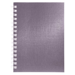 Блокнот МАЛЫЙ ФОРМАТ А6, 80 л., гребень, бумвинил "METALLIC", клетка, HATBER, коричневый, 086312, 80ЗК6бвВ1гр