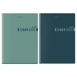 Тетрадь А4, 96 л., BRAUBERG, гребень, клетка, матовая ламинация, "NoteColor" (микс в спайке), 405316