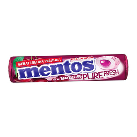 Жевательная резинка MENTOS (Ментос) Pure Fresh "Ролл Вишня", 15,5 г