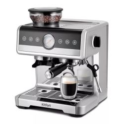 Кофейная станция KITFORT КТ-7413, 2250 Вт, объем 2,6 л, для зерен 220 г, ручной капучинатор, серая