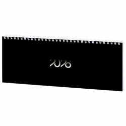 Планинг датированный 2026 285х112 мм, STAFF, гребень, картонная обложка, 64 л., "Black style", 117363