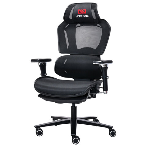 Кресло ATRONE "Optimus ER-707", адаптивный механизм со слайдером, сетка, черный/серый, 532967