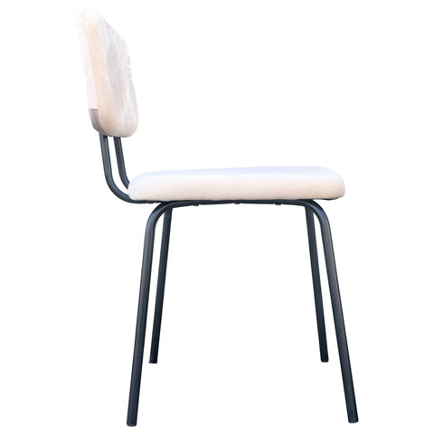 Стулья BRABIX "Dream CF-090", КОМПЛЕКТ 4 шт., черный каркас, ткань бежевая, 533251