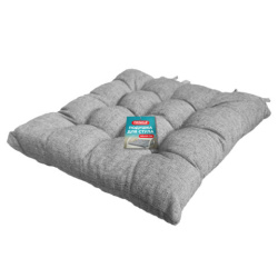 Подушка на стул "РОГОЖКА", 40x40 см, полиэстер, светло-серая, PRIMILA (ПРИМИЛА) LUX, 700498