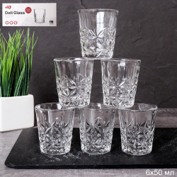 Стопка 6 штук 50 мл резная / SR6000 /уп 24/