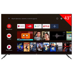Телевизор JVC LT-43M697, 43" (109 см), 1920x1080, FullHD, 16:9, Android TV, Wi-Fi, безрамочный, черный