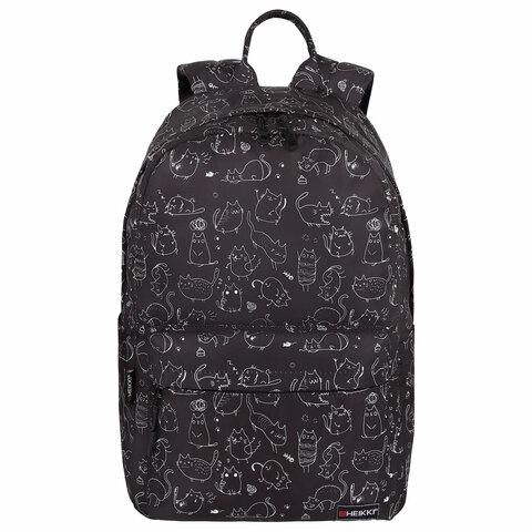 Рюкзак HEIKKI DREAM (ХЕЙКИ) универсальный, с карманом для ноутбука, эргономичный, "Crazy cats", 42х26х14 см, 273853