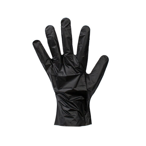 Перчатки одноразовые, эластомер TPE, КОМПЛЕКТ 50 пар, индивидуальная упаковка, размер L, черные, ELEGREEN, ГППVТЭлЧ-L ИНД1
