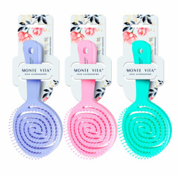 Расческа для волос массажная 18х8 см, цвета АССОРТИ MONTE VITA (МОНТЕ ВИТА), 457423