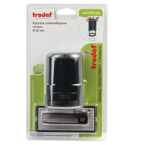 Печать самонаборная 1,5 круга, оттиск D=42 синий, TRODAT 4642 R1,5, крышка, КАССА В КОМПЛЕКТЕ, европодвес, 167183
