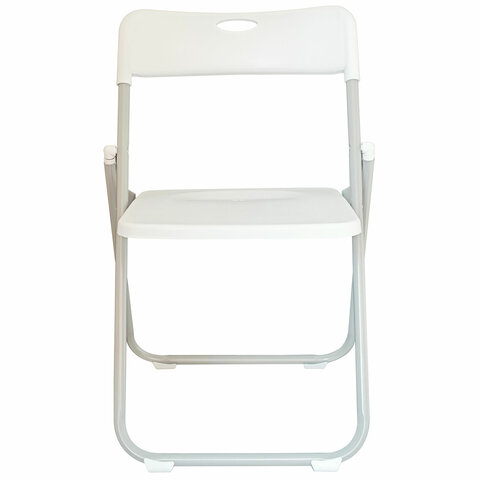 Стулья складные BRABIX "Golf Lite CF-017", КОМПЛЕКТ 4 шт., серебристый каркас, пластик, белый, 533035