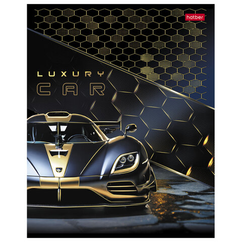 Тетрадь А5 48л. HATBER скоба, клетка, матовая ламинация, 3D фольга, Роскошь и стиль (, 48Т5лофВ1