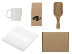 Подарочный набор для ванны с полотенцем, расческой и кружкой, Цвет белый