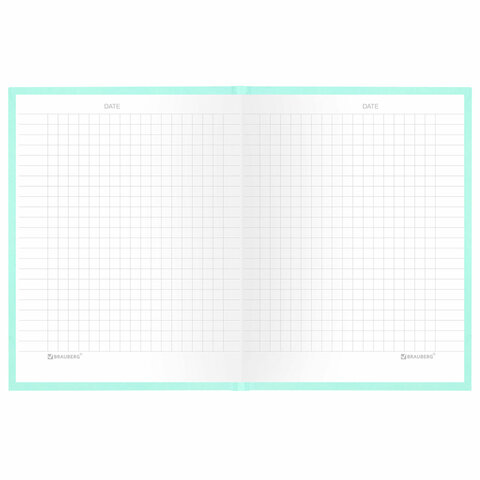 Блокнот МАЛЫЙ ФОРМАТ 110х147 мм, А6, 80 л., твердый, клетка, BRAUBERG "Minimal", мятный, 116451