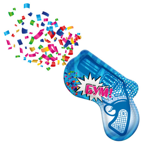 Хлопушка самонадувная КОМПЛЕКТ 10 штук "Пистолет с конфетти", фольга, бумага, ЗОЛОТАЯ СКАЗКА, 592462