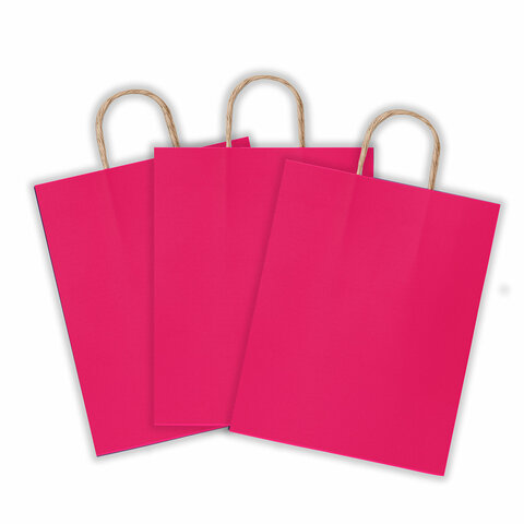 Крафт-пакет бумажный "Ruby red" 26х15х35 см, с кручеными ручками, плотность 80 г/м2, моноцвет, 112412