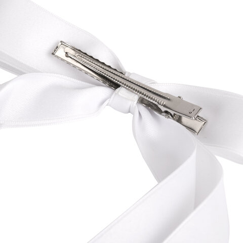 Заколка для волос зажим с бантиком, с длинными хвостиками, белый, MONTE VITA (МОНТЕ ВИТА), 457113