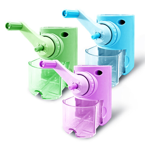 Точилка механическая BRAUBERG KIDS, для простых и цветных карандашей, цвет корпуса ассорти, 272006