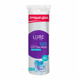 Ватные диски КОМПЛЕКТ 120 шт., LURE, двусторонние, 10446