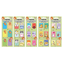 Закладки для книг МАГНИТНЫЕ, "АССОРТИ 5 ДИЗАЙНОВ ЗВЕРЯТА", набор 6 штук, 35x25 мм, FUNSTER, 116651