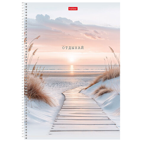 Тетрадь А4 96 л., HATBER, спираль, клетка, матовая ламинация, "В моменте" (микс в спайке), 96Т4лВ1сп