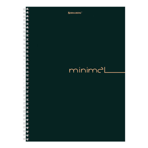 Тетрадь А4, 120 л., BRAUBERG, гребень, клетка, матовая ламинация, "Минимал Цвет", 405642