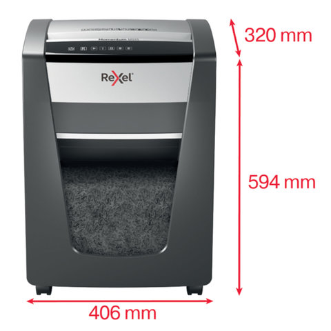 Уничтожитель (шредер) REXEL MOMENTUM M515, 5 уровень секретности, фрагменты 2х15 мм, 15 листов, 30 л, 2104577, 2104577EU
