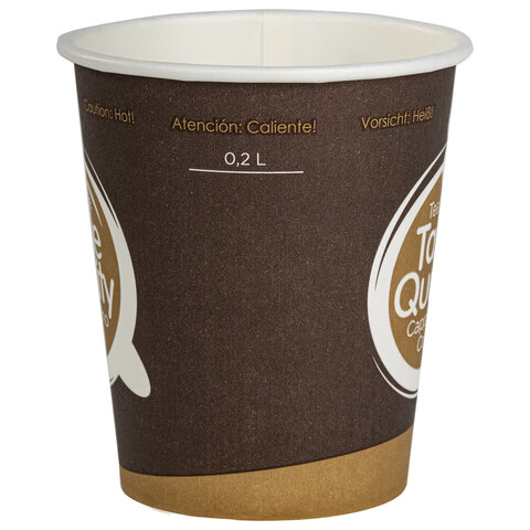 Стакан одноразовый бумажный 250 мл, КОМПЛЕКТ 50 шт., однослойные, Taste Quality, холодное/горячее, ФОРМАЦИЯ, HB80-280-0004