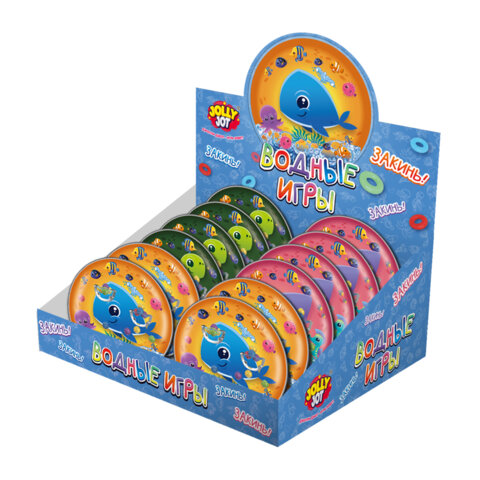 Водная игра ПОДВОДНЫЙ МИР, 10х10 см, колечки, ассорти, 4 вида, JOLLY JOT (ДЖОЛЛИ ДЖОТ), 665995