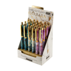 Ручка шариковая автоматическая BRUNO VISCONTI "Carrara Bright", СИНЯЯ, ассорти, 0,38 мм, 20-0281/62