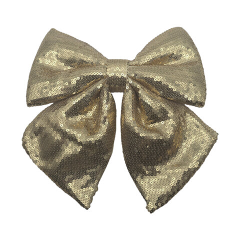 Украшение ёлочное 20х22см, "Бант с пайетками", полиэстер, золото, ЗОЛОТАЯ СКАЗКА, 592479