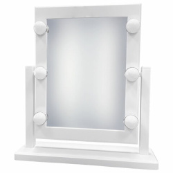 Зеркало для макияжа гримерное, 6 LED-ламп, 3 режима свечения, размер 21х29 см, работа от USB или 4хAA, цвет белый, WBZ, 609334