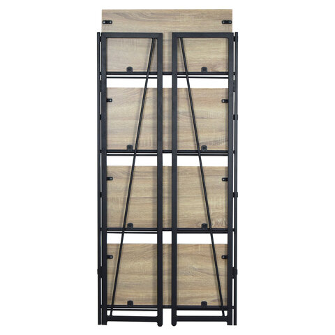 Стеллаж на металлокаркасе BRABIX "LOFT SH-001", 600х300х1250 мм, складной, цвет дуб натуральный, 641230