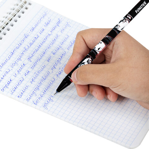 Ручка стираемая гелевая с принтом FUNSTER (ФАНСТЕР) "MANGA ANIME", СИНЯЯ, корпус ассорти, игольчатый наконечник 0,5 мм, линия 0,35 мм 144413