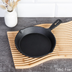 Сковорода чугунная с ручкой 16х3,2 / Y16YB /уп 15/