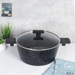 Кастрюля-жаровня 5,3 л с антипригарным покрытием / CL-532-5 /уп/ цветная коробка/ 26 см