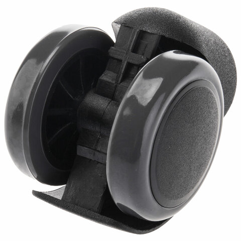 Колеса (ролики) для кресла, прорезиненные, КОМПЛЕКТ 5 шт., шток d 11 мм, черные, в пакете, WBZ, 533083