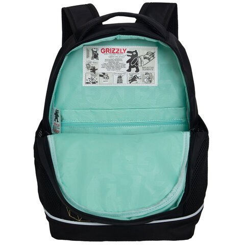 Рюкзак GRIZZLY школьный, анатомическая спинка, 2 отделения, для девочек, "GOLD CAT", 38х28х18 см, RG-563-2/1