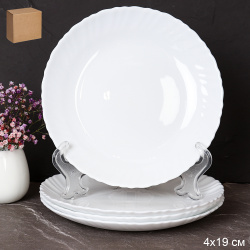 Набор тарелок 4 штуки 190 ммКлассика белая / LHP-75 (WHITE) /уп 12/