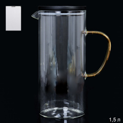Кувшин 1500 мл стеклянный / GT-35-61 /уп 36/ Пластиковая крышка
