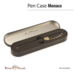 Ручка подарочная шариковая BRUNO VISCONTI "Monaco", черный корпус, 0,5 мм, футляр, синяя, БО-20-0125/601