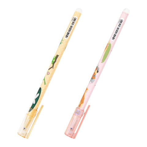 Ручка стираемая гелевая с принтом FUNSTER (ФАНСТЕР) "CUTE ANIMALS", СИНЯЯ, корпус ассорти, игольчатый наконечник 0,5 мм, линия 0,35мм 144410