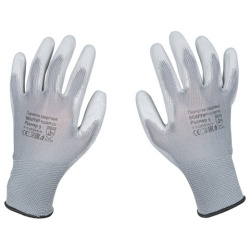 Перчатки нейлоновые SCAFFA "Базис", полиуретановое покрытие (облив), размер 9 (L), 00-00012435