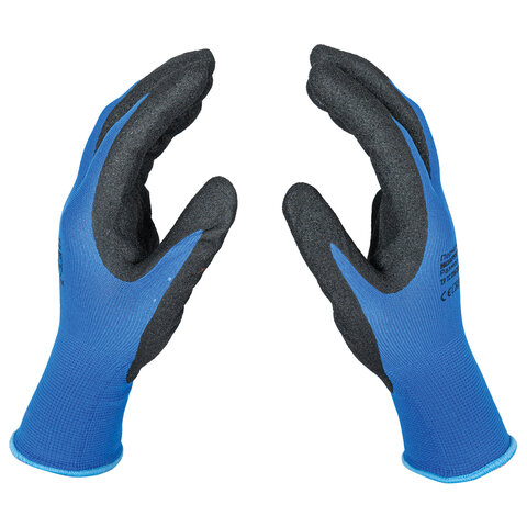 Перчатки нейлоновые SCAFFA "Механик", нитриловое покрытие песочной структуры (облив), размер 9 (L), 5623, 00-00012439