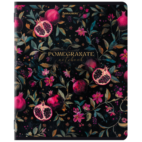 Тетради ДЭК А5 48 л. КОМПЛЕКТ 5 шт. BRAUBERG, скоба, клетка, глянцевый лак, "ГРАНАТЫ", 404927