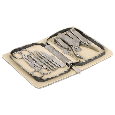 Премиальный набор для маникюра и педикюра 12 в 1 в пенале, PREMIUM, Monte Vita, 609495