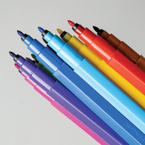 Фломастеры 24 ЦВЕТА CENTROPEN "Washable", смываемые, вентилируемый колпачок, 7790/24TP, 777902485