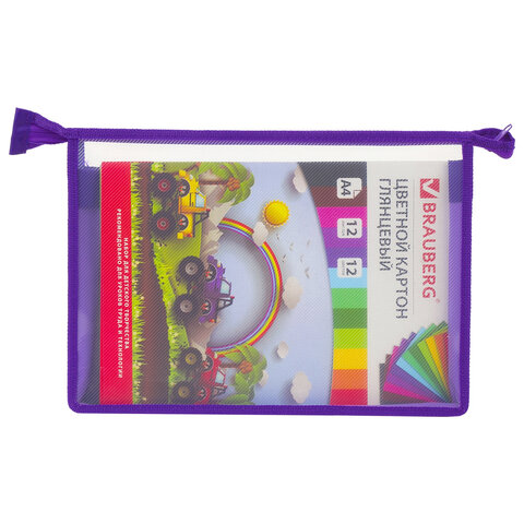 Папка для труда BRAUBERG А4, 2 отделения, пластик, молния сверху, органайзер, "Butterfly", 229133