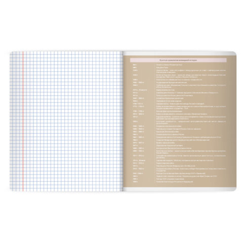 Тетрадь предметная MonoPastel 48л, пластиковая обложка, ИСТОРИЯ, клетка, подсказ, BRAUBERG, 405508