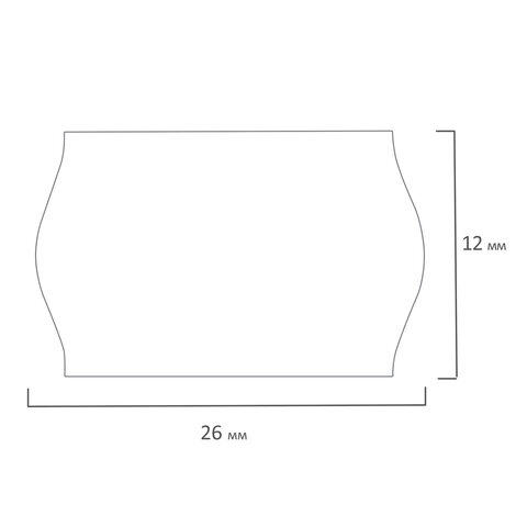 Этикет-лента 26x12 мм, волна, белая, КОМПЛЕКТ 10 рулонов по 1000 этикеток, 117549